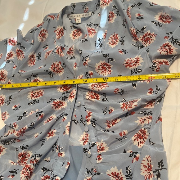 Veronica Beard Women”s Blue & Pink Rowe Floral LS Dress Size 10 - Picture 10 of 13